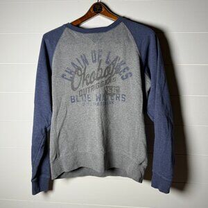 Okoboji- Vintage J. America Crewneck Sweatshirt- SZ Med, Gray & Blue
